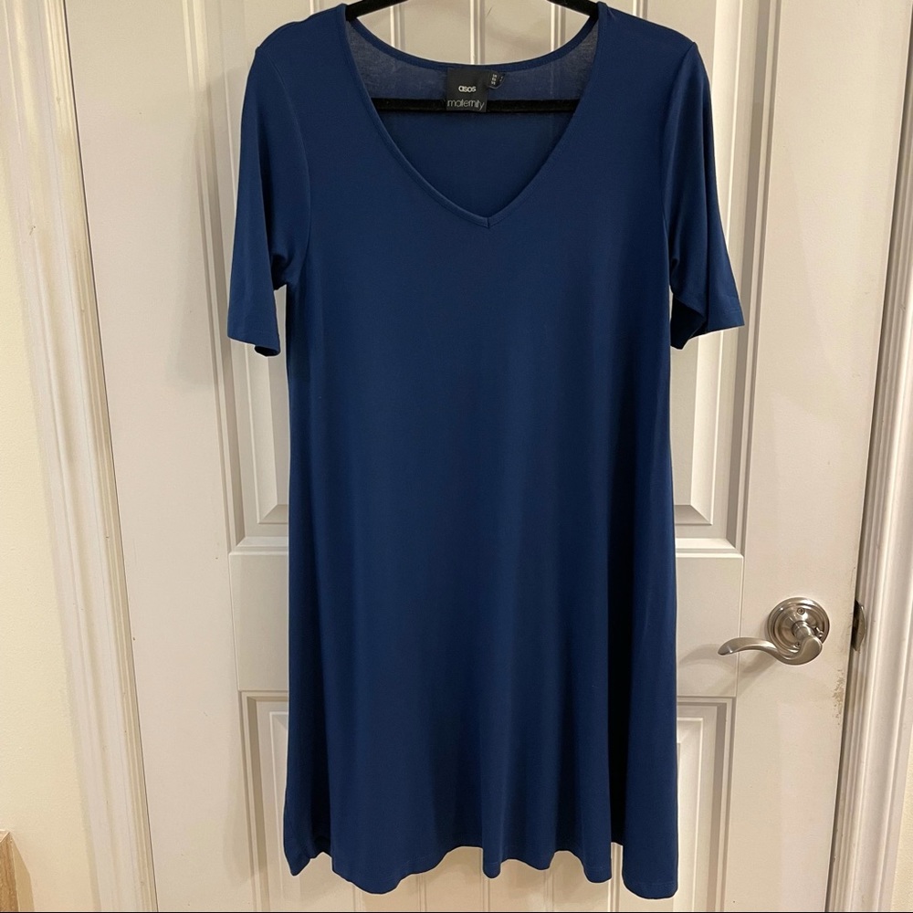 ASOS Navy Blue Maternity Dress Size 8